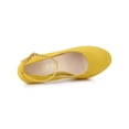 thumbnail image 4 of BLISSFUL STEP Chaussures pour Femmes Bout Rond Talon Aiguille Bride à la Cheville Escarpins Jaune 6,5, 4 of 8