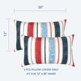 thumbnail image 2 of Outdoor/Indoor Lumbar Pillow Covers, Patio Decorative Lumbar Pillow Covers, All Weather Cushion Cases for Sofa, Patio Couch Decoration 12x20, 2 Pack, Stripe Red Blue, 2 of 6