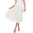 thumbnail image 4 of Asklazy Women's High Waist Pleated A-Line Midi Skirt,Flowy Elastic Waist Skirts for Work Casual Wear,Snowflake,White,S, 4 of 10