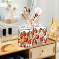 thumbnail image 3 of Yayeee 4 Pack Qtip Holder Bathroom Cotton Swab Canister with Lid Clear Dispenser Set, White Apple Pattern, 3 of 6