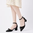thumbnail image 6 of Ecetana Women's Pumps Pointed-Toe chunky Heel Shoes with Bow Elegant Ankle Strap Dress Shoes for Wedding Party Office, 6 of 6