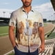 thumbnail image 2 of Mens Casual Manga Corta Botón Abajo Camisas Turndown Cuello Blusa de Impresión, Poliéster Ligero Top de la Moda para el Verano Al Aire Libre Y el Uso Diario, 2 of 6