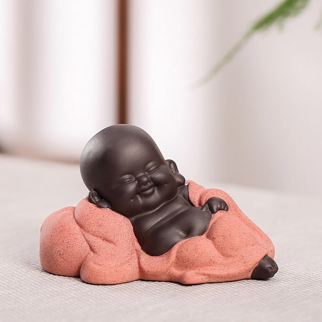 Pequeño Monje de Cerámica para Bebé, Maitreya, Estatua de Buda Feliz, Estatuil, Adorno Shui, Artes Y Manualidades C perfecl Estatua de Buda