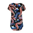 thumbnail image 4 of KIHOUT Women's 4th of July T-Shirt V Neck Button Short Sleeve Front Ruffled Print Tunic Tops Multicolor 2XL, 4 of 6
