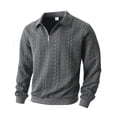 thumbnail image 4 of FYDUU Men's Classic Polo Shirt Winter Quarter Zip Pullover Shirts With Jacquard Pattern Collared Long Sleeve Tops Business Casual Shirts Fall Pullover Shirts, 4 of 8