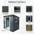 thumbnail image 5 of Jopath 5ft x 6ft Outdoor Storage Shed with Window and Metal Foundation, Heavy Duty Metal Shed Garden Tool Shed with Lockable Door for Backyard, Patio Black White, 5 of 8