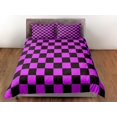 thumbnail image 3 of Tela a cuadros Hot Pink Funda Nórdica Colorido Dormitorio Juego de cama completo Check, 3 of 4