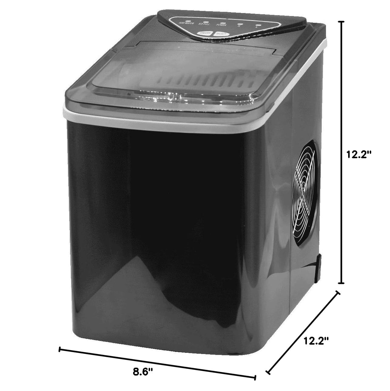 Countertop Ice Maker Machine Self Cleaning 26L/24H Portable Icemaker with Scoop Basket for Home Office Bar Black
