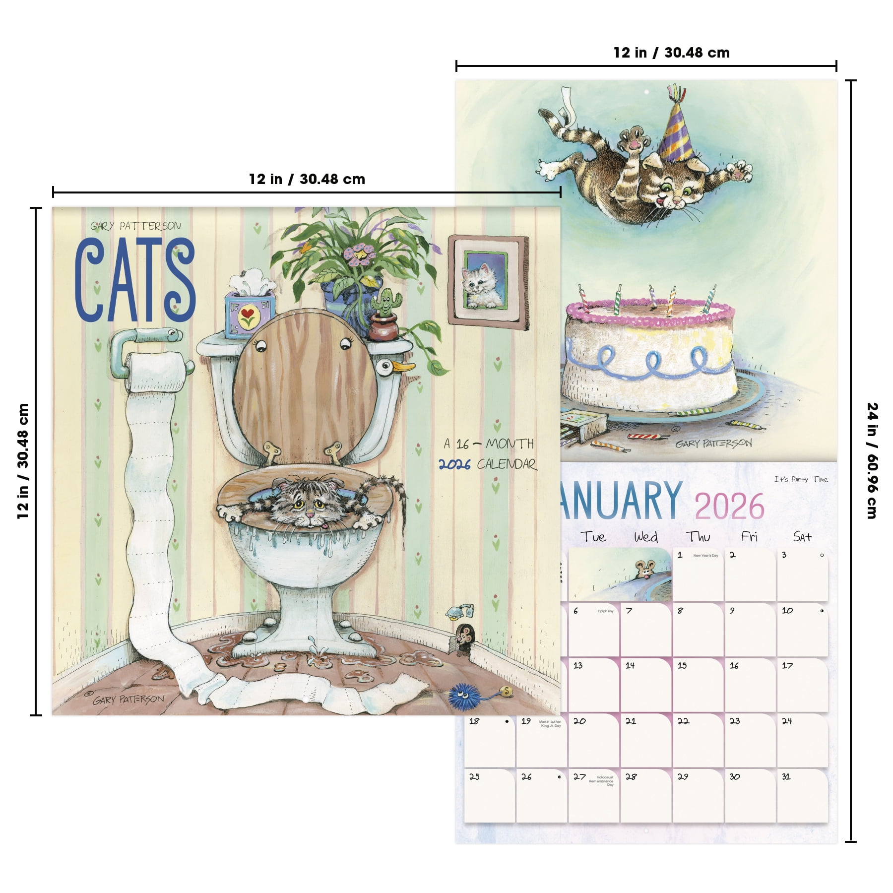 Gary patterson cats Wall Calendar, 16 Months, by Treads International