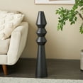 thumbnail image 2 of DecMode 33" Art Deco Fluted Black Metal Vase, 2 of 9