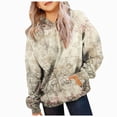 thumbnail image 5 of TOWED22 Camo Hoodies for Kids Boys Girls Maple Leaf Print Oversized Drop Shoulder Hooded Sweatshirt Pullover With Pocket Streetwear,Beige,4-5 Y, 5 of 7