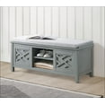 thumbnail image 3 of Alaterre Furniture Coventry 45 in. Pine Wood Storage Bench with Cushion, Entryway Organization & Decoration, 3 Adjustable/Removable Cubbies, Gray, 3 of 8