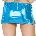 thumbnail image 5 of BRGZLK Women's Half Body Skirt Slit Side Metallic Mini Skirt Shiny Solid Color Holiday Micro Short Skirt Dance Clubwear Rave Costume, 5 of 5