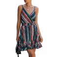 thumbnail image 1 of DYMADE Femmes Boho Mode V-Cou Sans Manches Robe Spaghetti Sangle Mini Robes, 1 of 4