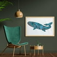 thumbnail image 2 of Modern Wall Art with Frame, Humpback Whale by Abstract Sea Underwater Art Print, Printed Fabric Poster for Bathroom Living Room, 35" x 23", Teal Blue Dried Rose, by Ambesonne, 2 of 2