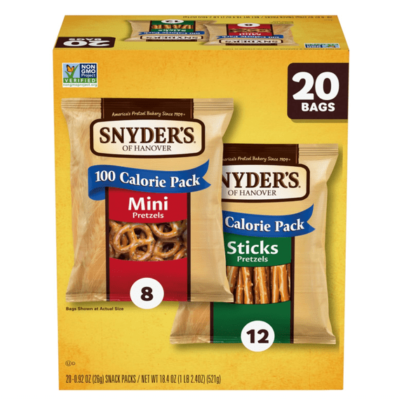 Snyder's of Hanover Pretzels Variety Pack – 20 Count