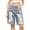 A1 Blue, variant on Women's Distressed Denim Shorts, Ripped Design Relaxed Fit Mid Length Jean Shorts with Raw Hem Detail, Washed Fabric, Pockets and Casual Loose Shape Detail Blue XL