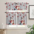 thumbnail image 2 of Christmas Ball Kitchen Curtains and Valances Set, Snowman Gifts Xmas Tree Snowflake Grey Rod Pocket Window Valance 18 Inch Window Curtain Panels for Living Room Bedroom Laundry, 27.5x24in, 3 Pieces, 2 of 7