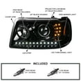 thumbnail image 3 of Spec-D Tuning Jet Black Projector Headlights w/ LED Strip and LED Turn Signal Compatible with 2001-2011 Ford Ranger, Left + Right Pair Headlamps Assembly, 3 of 5