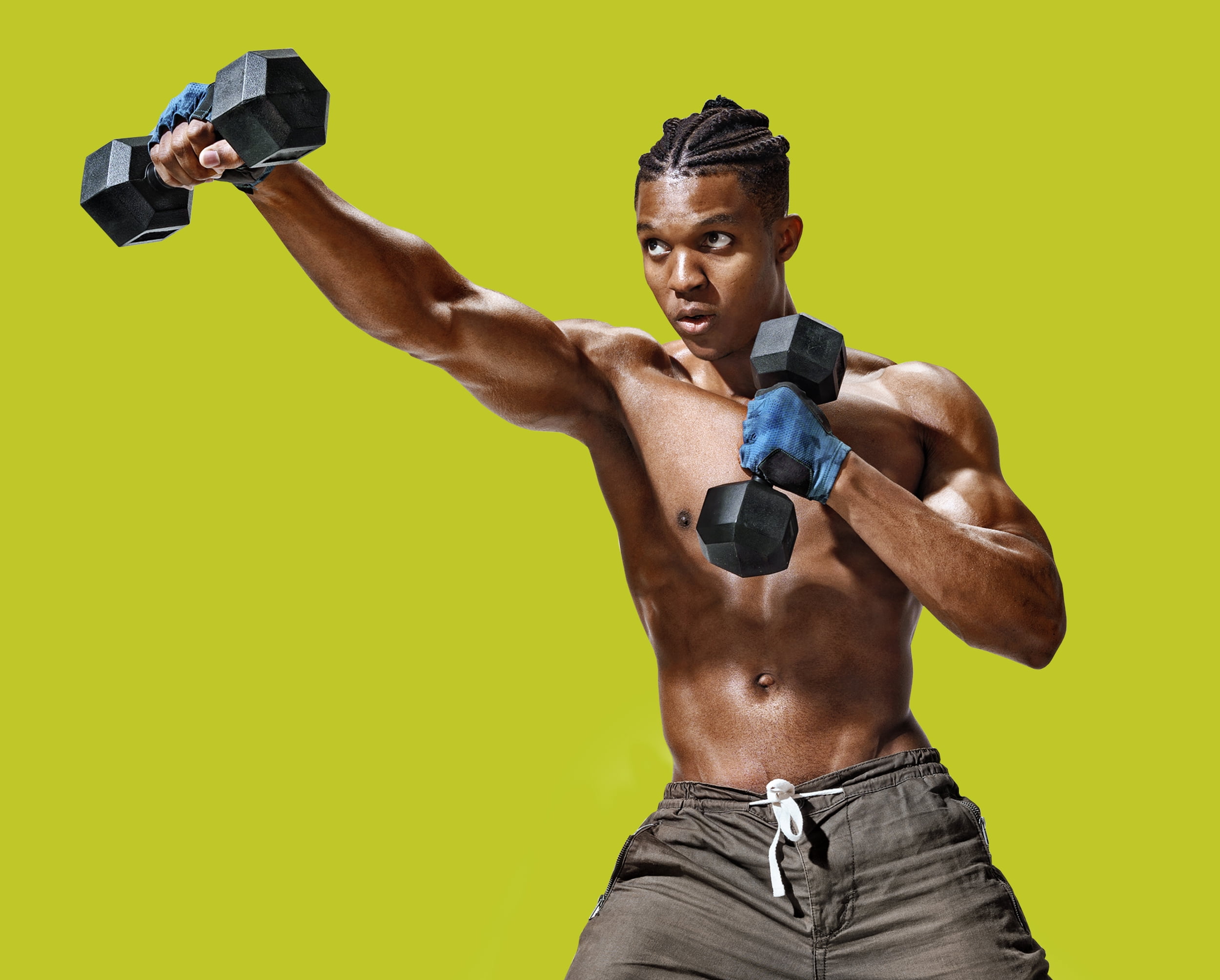 PRCTZ, 30 lb Rubber Encased Hex Dumbbell, Single