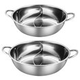 thumbnail image 1 of Stainless Steel Twin Divided Double Pot Hotpot Cooker Gas Stove Compatible Pot Home Kitchen Cookware Cooking Mandarin Duck Pot, 1 of 5