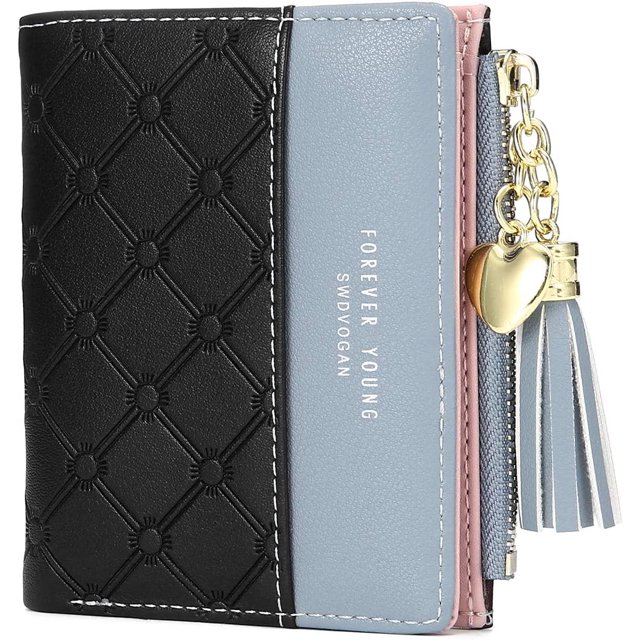 Women PU Leather Wallet Short with Tassel Decoration Multi Slots