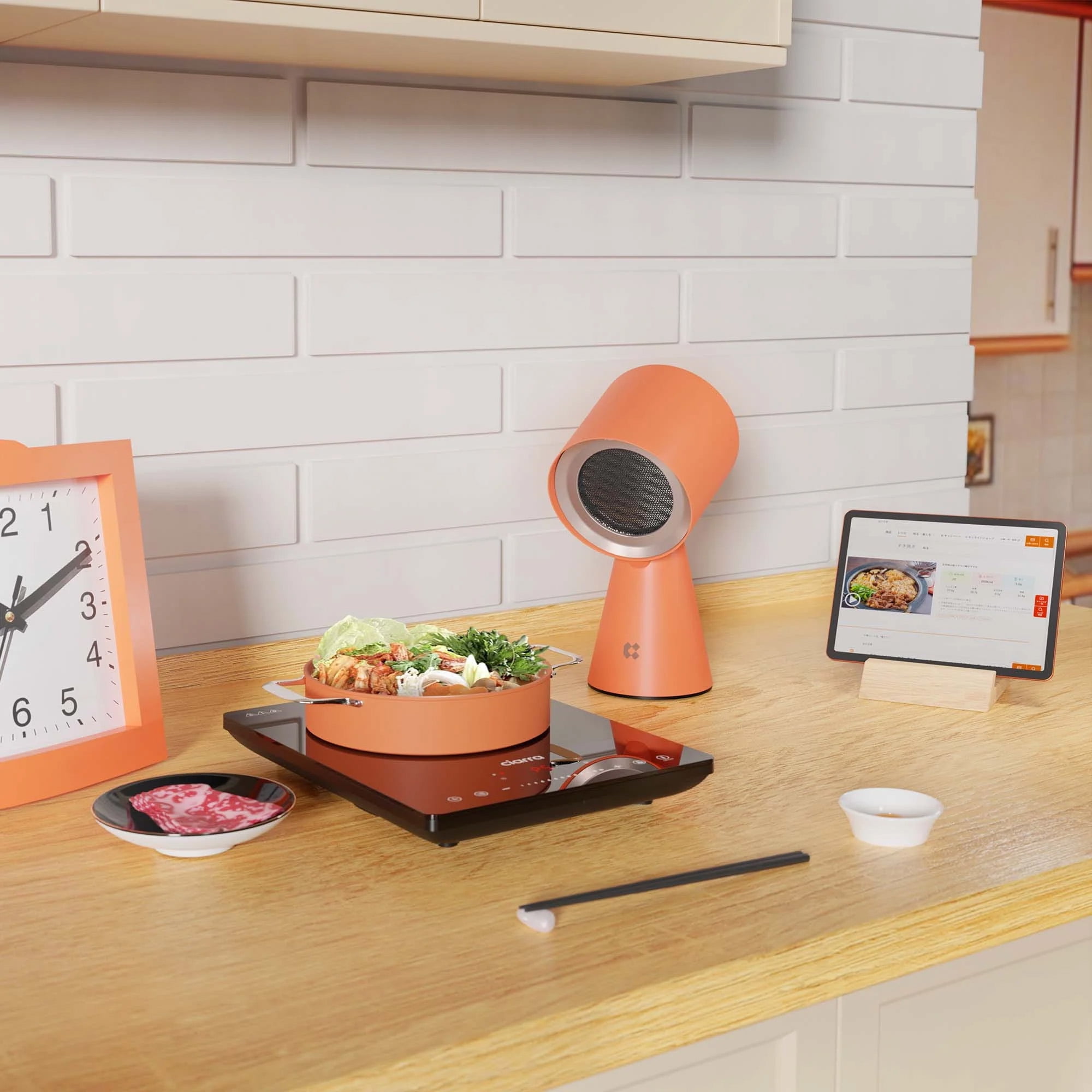 Ciarra HOOD TO GO Portable Mini Desktop Range Hood, Orangina