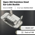 thumbnail image 5 of IDL Packaging 3/4" Open 304 Stainless Steel Ear-Lokt Buckle - Pack of 100, 5 of 7