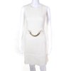 Pre-owned|Michael Kors Collection Womens Button Chain Sheath Dress White Gold Tone Size 8