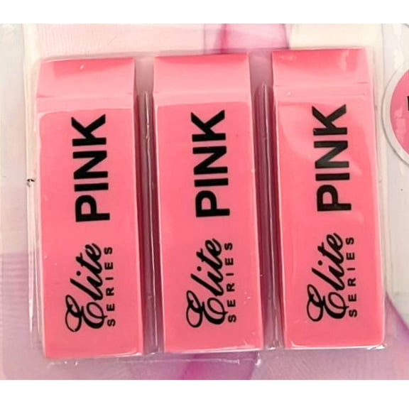 Non-Toxic Pink Erasers : 3CT