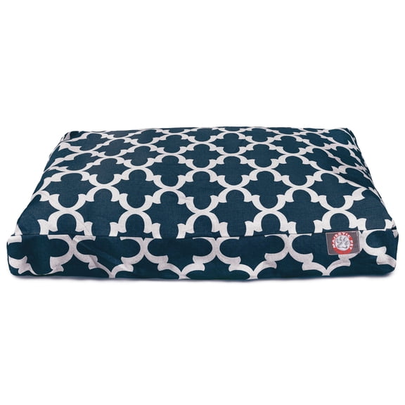 Majestic Pet | Trellis Rectangle Pet Bed For Dogs, Removable Cover, Navy, Medium