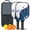 Black, variant on Pickleball Paddles Set Of 2, Fiberglass Surface, Vintage Floral & Butterfly, 4 Balls & Bag