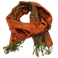 thumbnail image 3 of Falari Women's Pashmina Shawl Wrap Border Pattern Double Layered Scarf Mustard, 3 of 4