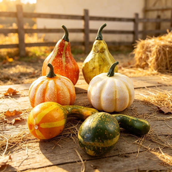 6 Pcs Artificial Pumpkins Fall Decor, Assorted Gourds and Mini Pumpkins for Autumn Harvest Thanksgiving Halloween Table Centerpiece Mantle Decor Ornament