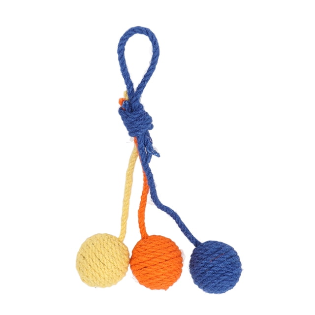 Boule de Sisal Jouet de Chat, Ornement Sisal Boule de Chat Coloré pour Intérieur Vert Blanc, Rouge Vert Blanc, Rouge Jaune Bleu, Rose Violet