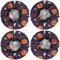 thumbnail image 2 of Shower Caps,Halloween Elements Pattern Waterproof Shower Cap for Women 4 Pieces,Double Reusable Hair Cover for Shower PEVA Elastic Stretch Hem, 2 of 7