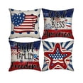 thumbnail image 2 of Boovnll 4th of July Pillow Covers 18x18 Set of 4 - Red White Blue Stars Stripe Throw Pillow Covers, Patriotic Pillow Covers for Memorial Day Home Sofa Couch Decor, 4th of July Decorations, 2 of 6
