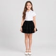 thumbnail image 2 of Domzest Girls Mini Skirt Double-Layer Ruffle Flowy Skorts Summer A-line Cake Skirts with Built-in Shorts Black 130:7-8Y, 2 of 8