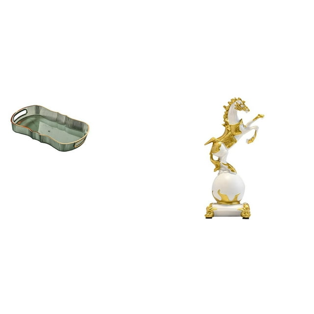 Colección moderna de bandejas para alimentos y figuras de caballos para tocador de baño, almacenamiento de desayuno, centro de mesa, adorno de escrito