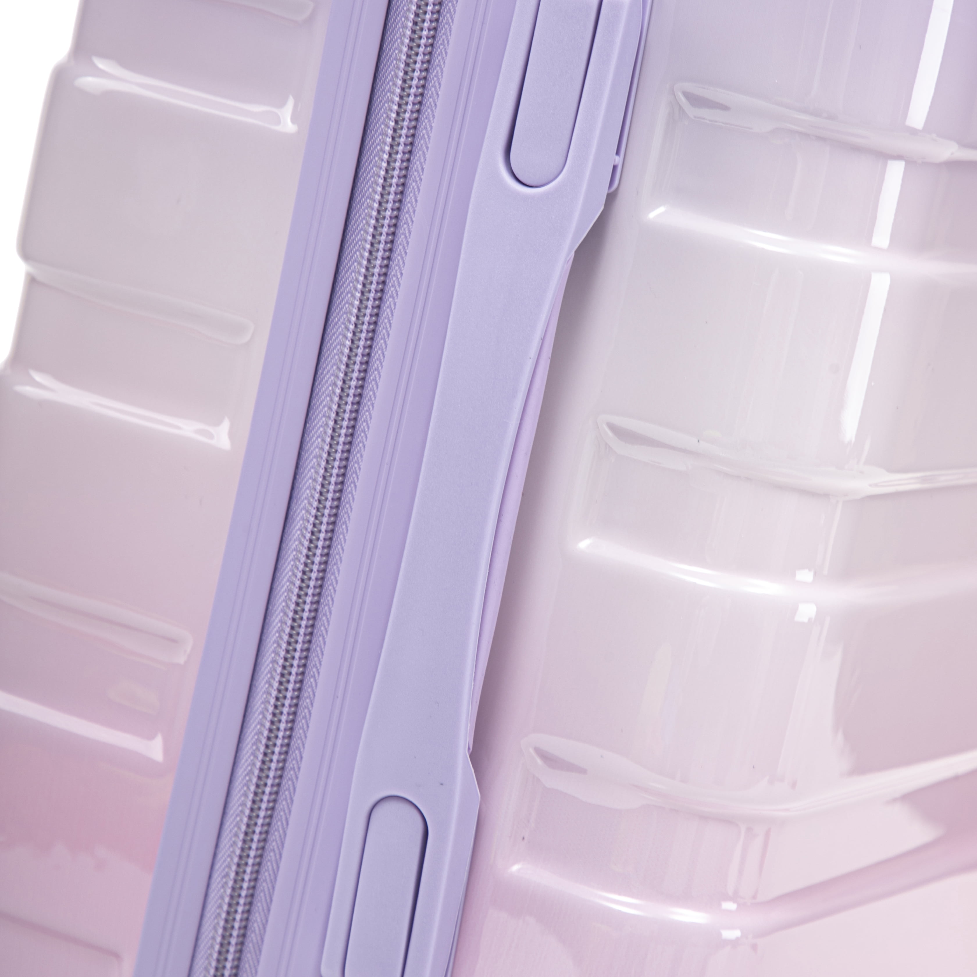 14"/20" 2 pcs/set in PC Spinner Wheel Luggage, Carry on Suitcase, With Gradient Color and Combination Lock(Pink+Purple)