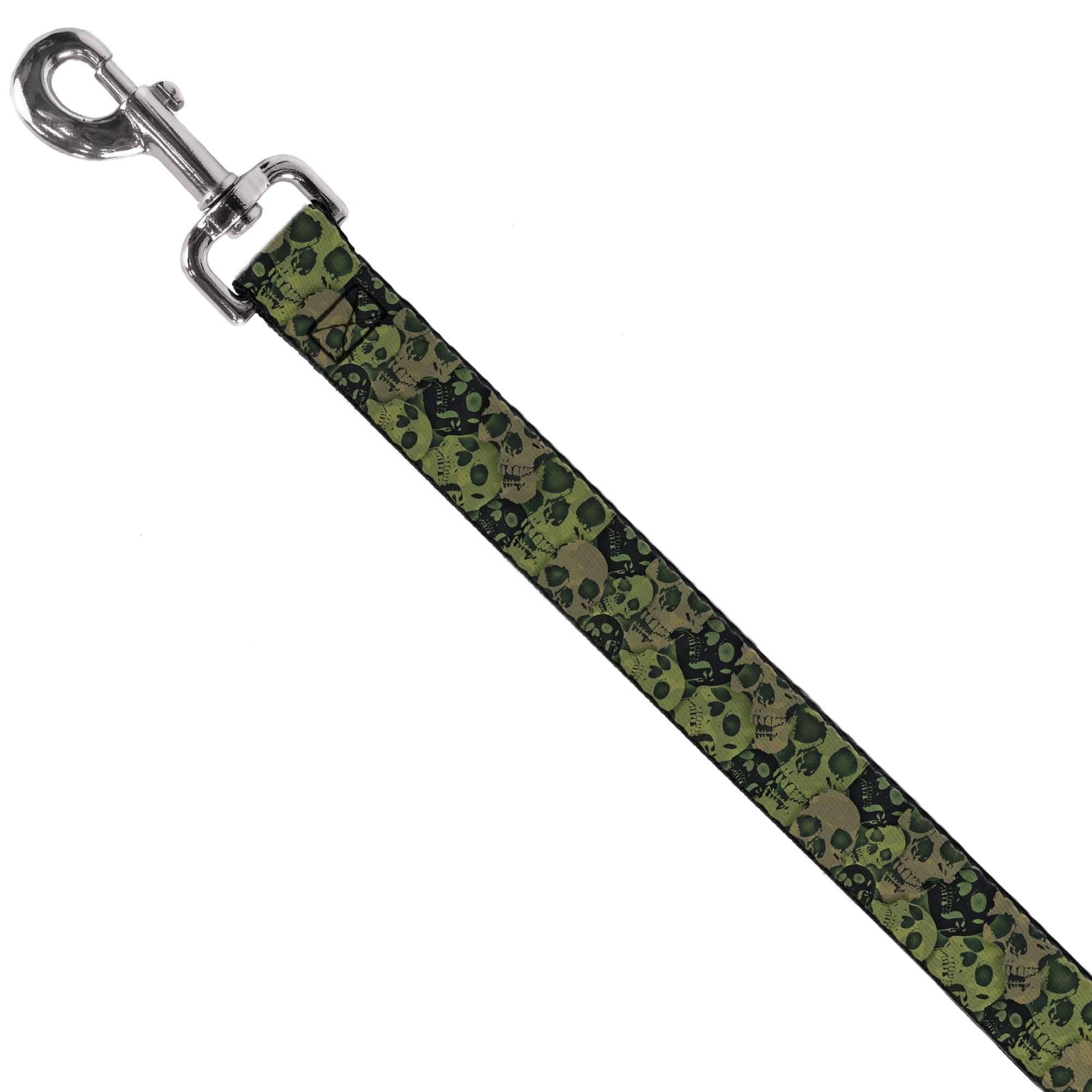 Buckle-Down Pet Leash, Dog Leash, Camo Olive Black Skull Yard, 6 Feet Long 1.0 Inch Wide