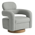 thumbnail image 3 of WestinTrends Alexandria Mid-Century Modern Sherpa Swivel Barrel Accent Chair, Light Gray, 3 of 7