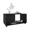 thumbnail image 3 of JERFIT Modern Mobile Coffee Table with Wheels, Black Engineered Wood Sofa Table, Compact End Table with Storage Shelf for Small Living Room, Bedroom, 3 of 7