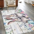 thumbnail image 2 of Bunny Easter Area Rugs 3'x5', Washable Small Throw Rugs for Living Room Bedroom, Eucalyptus Leaves Spring Floral Eggs Wooden Indoor Outdoor Rug Non-Slip Low Pile Carpet Runner Reversible Floor Mats, 2 of 8