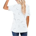 thumbnail image 5 of Dreluolixuan Womens Summer Shirts Casual Short Sleeve Tees V Neck Blouses Love Heart Print Tops Button up Pullover Casual Summer Vacation 2024 Fashion Trendy Clothing White 2XL, 5 of 8