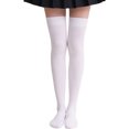 thumbnail image 2 of D-GROEE 1 Pair Extra Long Solid Color Thigh High Socks Over the Knee High Boot Stockings Nylon Leg Warmers, 2 of 8