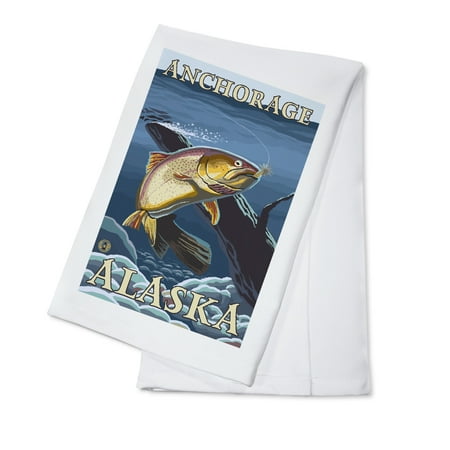 Trout Fishing Cross-Section - Anchorage, Alaska - LP Original Poster (100% Cotton Kitchen