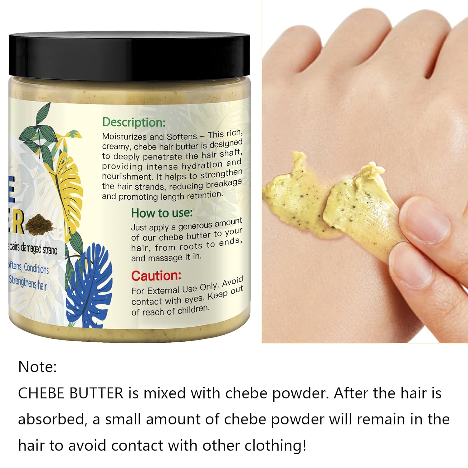 Goiple Chebe Butter Hair Butter, Hair Grease Deep Moisturization for Dry Hair, Deep Conditioning Hair Butter Grease Suitable for All Hair Types and Men and Women
