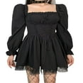 thumbnail image 1 of Women Gothic Punk Vintage Puff Sleeve Lace Mini A Line Lolita Dress, 1 of 6
