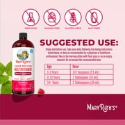 MaryRuths Morning Multivitamin Liquid, Raspberry Flavor, Vegan, Non-GMO, Unisex, with Vitamins C and D, 1 Count, 32 fl oz